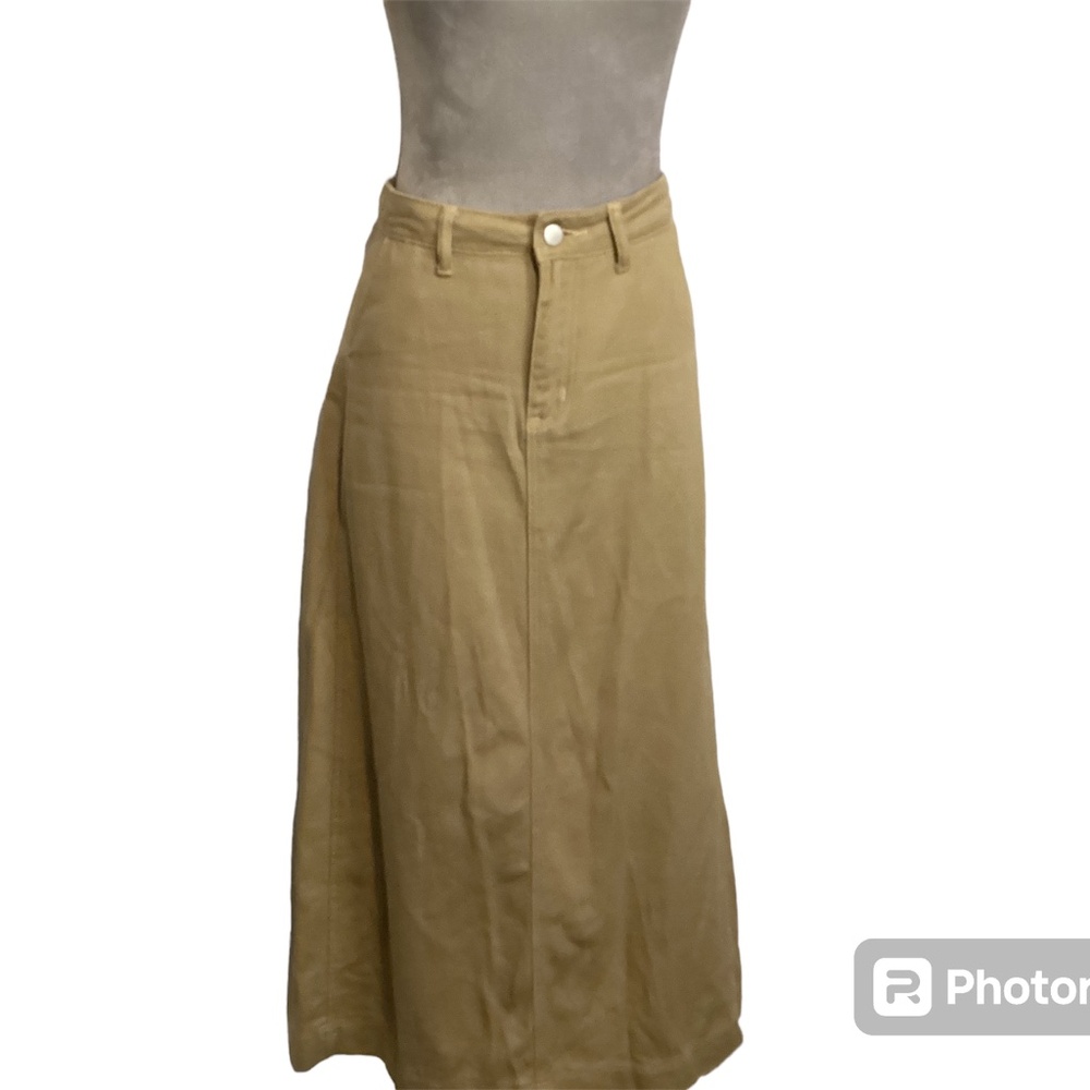 Classic Tan Maxi Skirt - Minimal A-Line Style